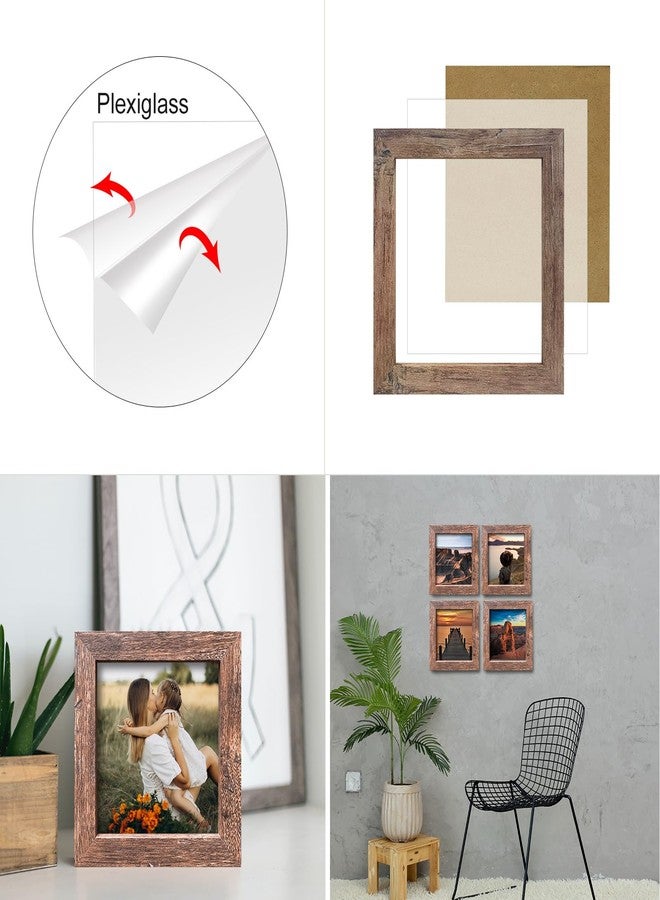 LEKAIYA مجموعة إطارات صور LEKAIYA مقاس 5x5، قطعتان، إطار صور مربع بنمط حبيبات الخشب الريفي، مناسب للعرض على الطاولة أو التثبيت على الحائط - Image 5